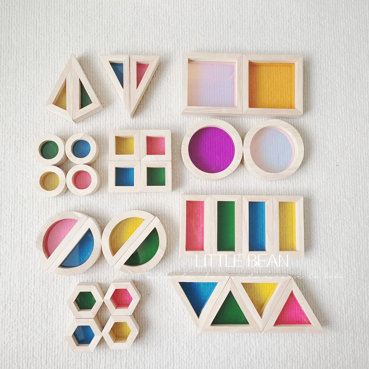 カラフルアクリル積み木25pcs おもちゃ 知育玩具 誕生日プレゼント