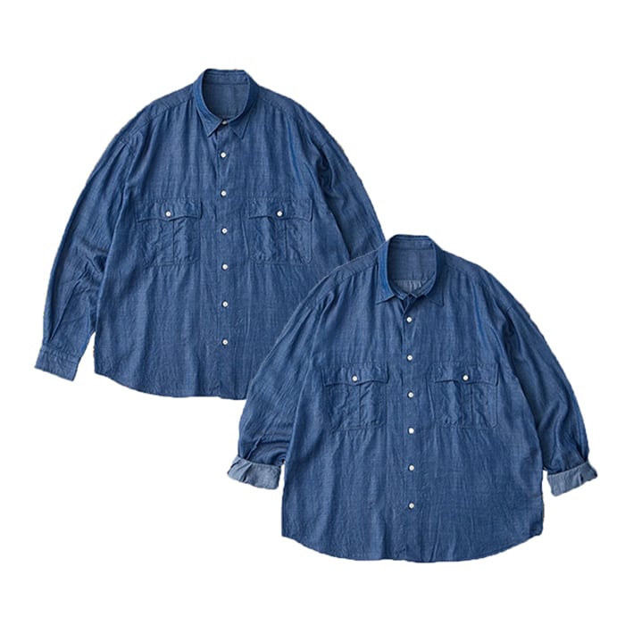 PORTER CLASSIC BEAT WRITER LINEN COTTON SHIRT ポータークラシック