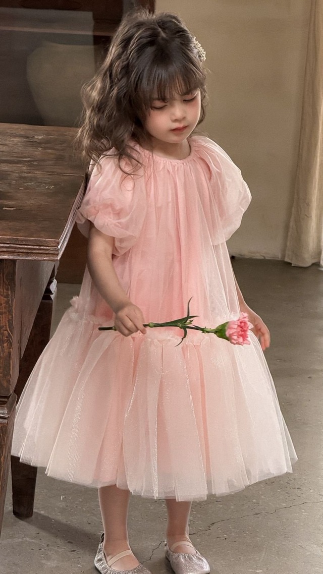 ラスト1 100cm【即納】<aiai>  Pink shasha princess one-piece
