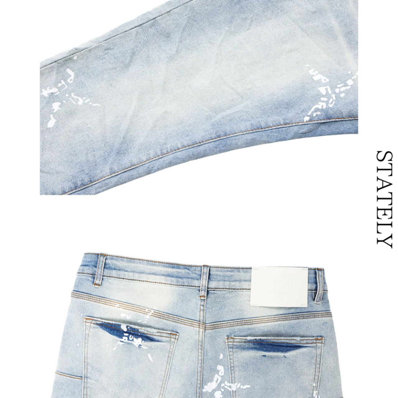クラッシュペイント Slim Denim Pants_B122・画像13