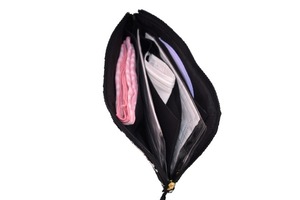 [JERI MARL] 制菌 抗菌 防臭 マスクケース ポーチ 花柄 (パープル) 携帯用 工房 手作り 日本製 エコパッケージ MX-0008-133