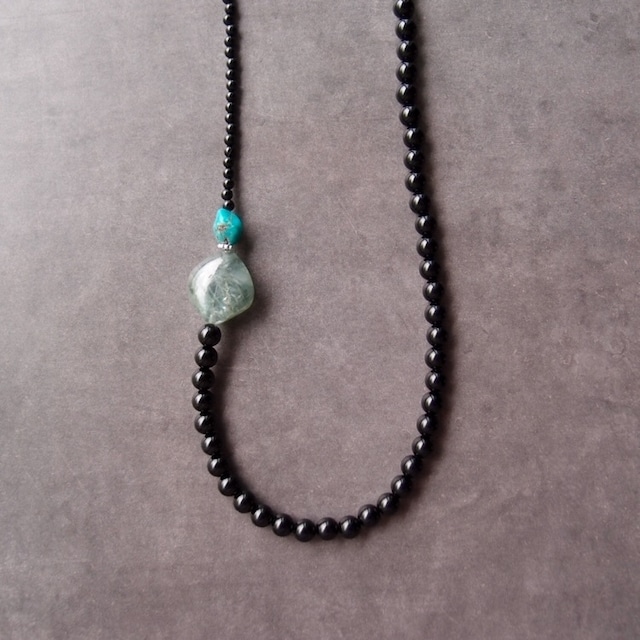 再入荷／Big Kyanite × Black Onyx & Tourmaline Necklace／カイヤナイト × オニキス & トルマリン  ネックレス