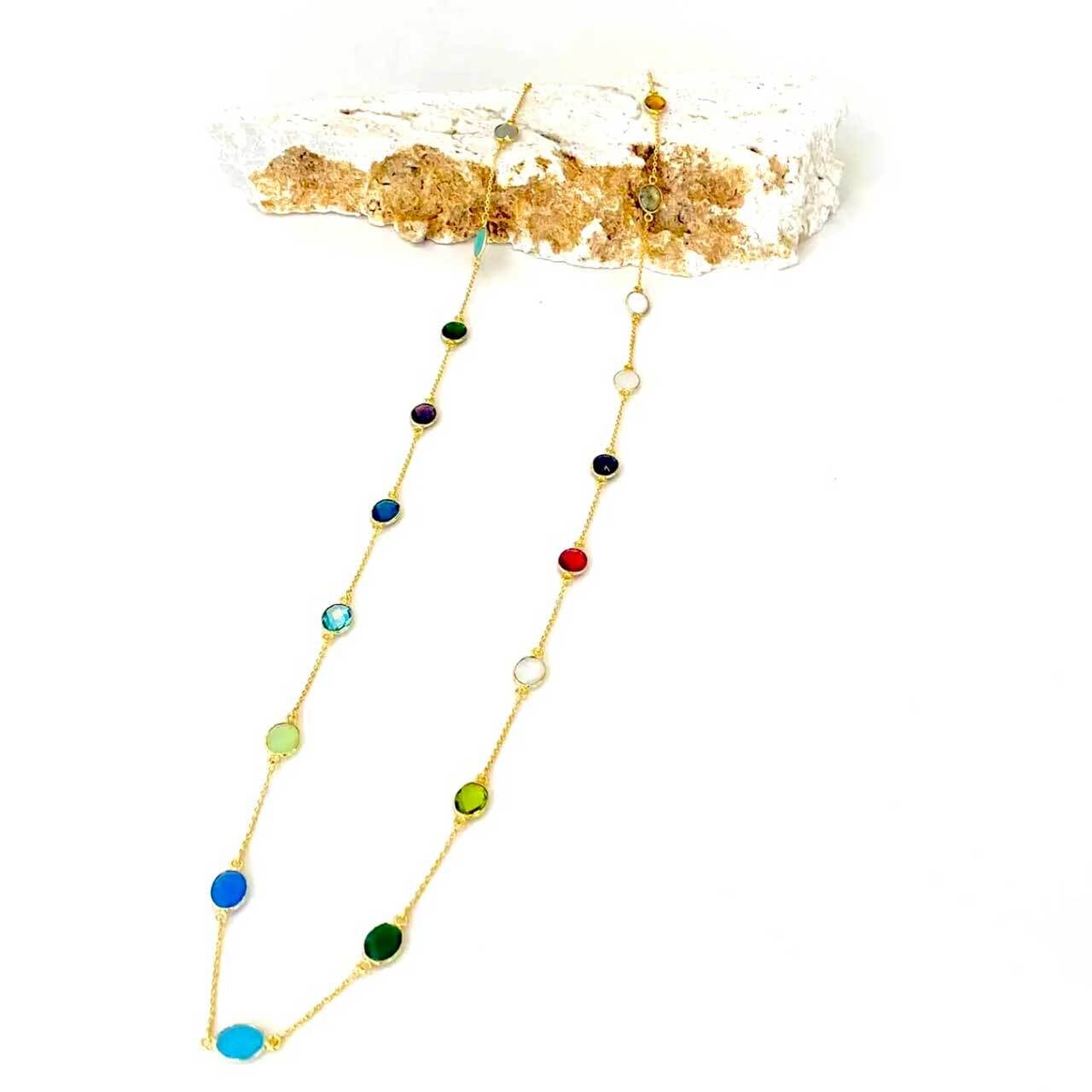 【再々々入荷!】マルチストーンネックレス
