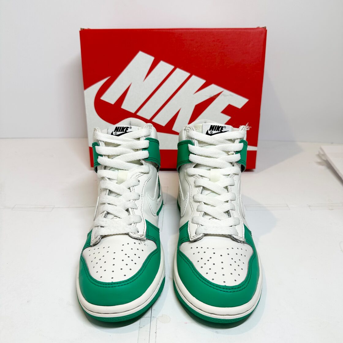 美品☆NIKE/ナイキ☆Dunk Hi/ダンク ハイ☆ホワイト×グリーン/白緑 