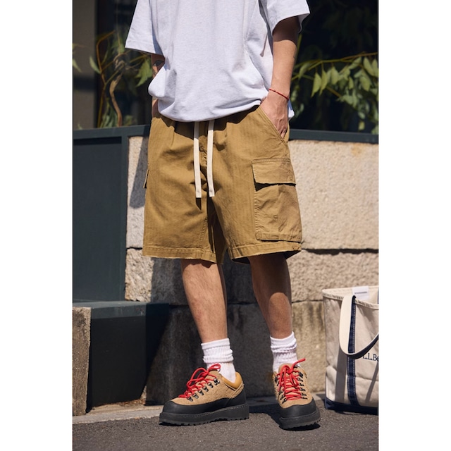 ウォッシュ加工カーゴハーフパンツ 225467