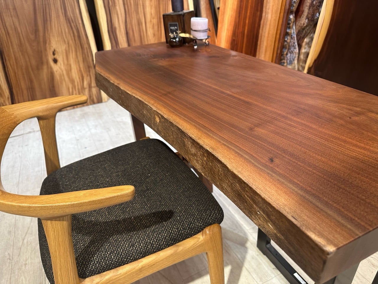 ウォールナット_1200×470-395×55_浅草本店_テーブル天板/一枚板 242190