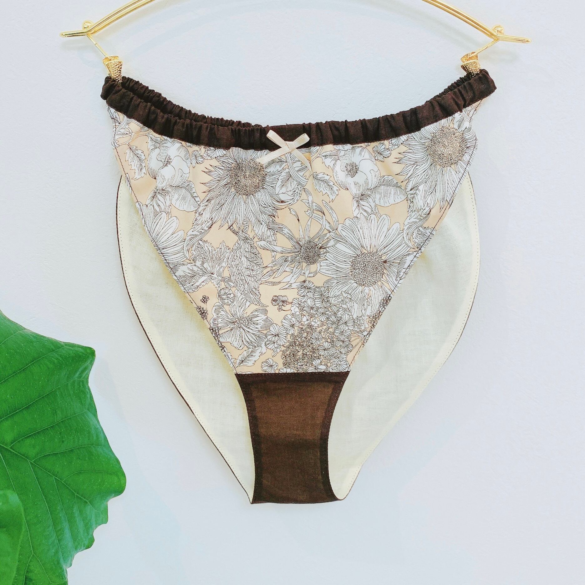 女性用 ふんどし和(にこ)パンツ Happinessシリーズ ナチュラルブラウン