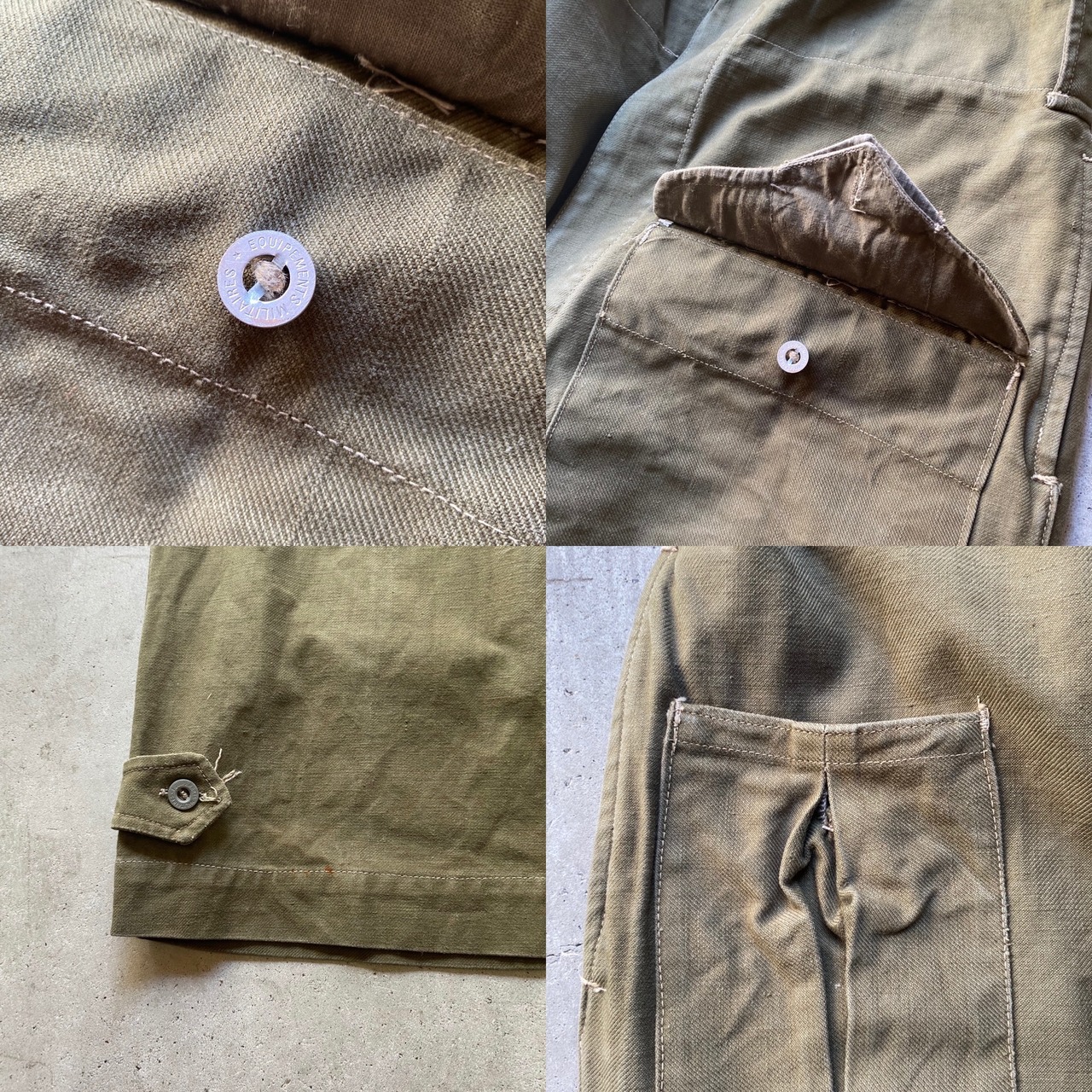40年代 ビンテージ フランス軍 M44 ユーロ ミリタリーフィールドパンツ 