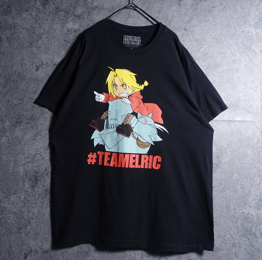 “FULLMETAL ALCHEMIST” Black Character Anime Print T-shirt