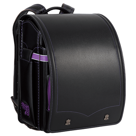 萬勇鞄ランドセル「アーデルナイト」牛革 ブラック×パープル アウトレットランドセル セール【2022年度モデル】