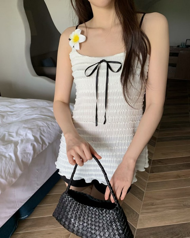 (予約)ezediary / Wave Ribbon Long Sleeveless / 2color