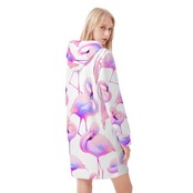 Women's Casual Hoodie Midi Dress Neon 4497