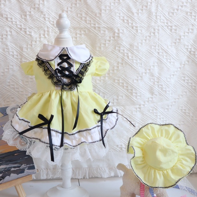 レモンイエローの爽やかワンピース