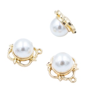 【C519】パールフラワーチャーム　4個