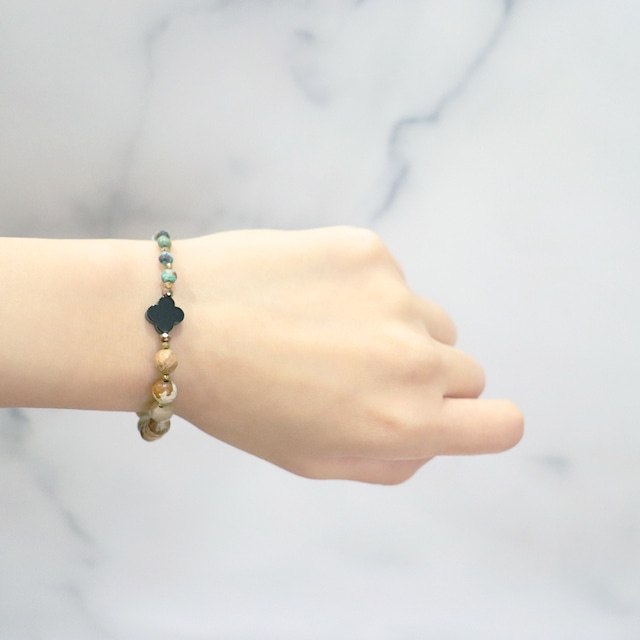 【Be Loved Turquoise】薬師天珠×ターコイズ×カーネリアン×ピクチャージャスパー ブレスレット