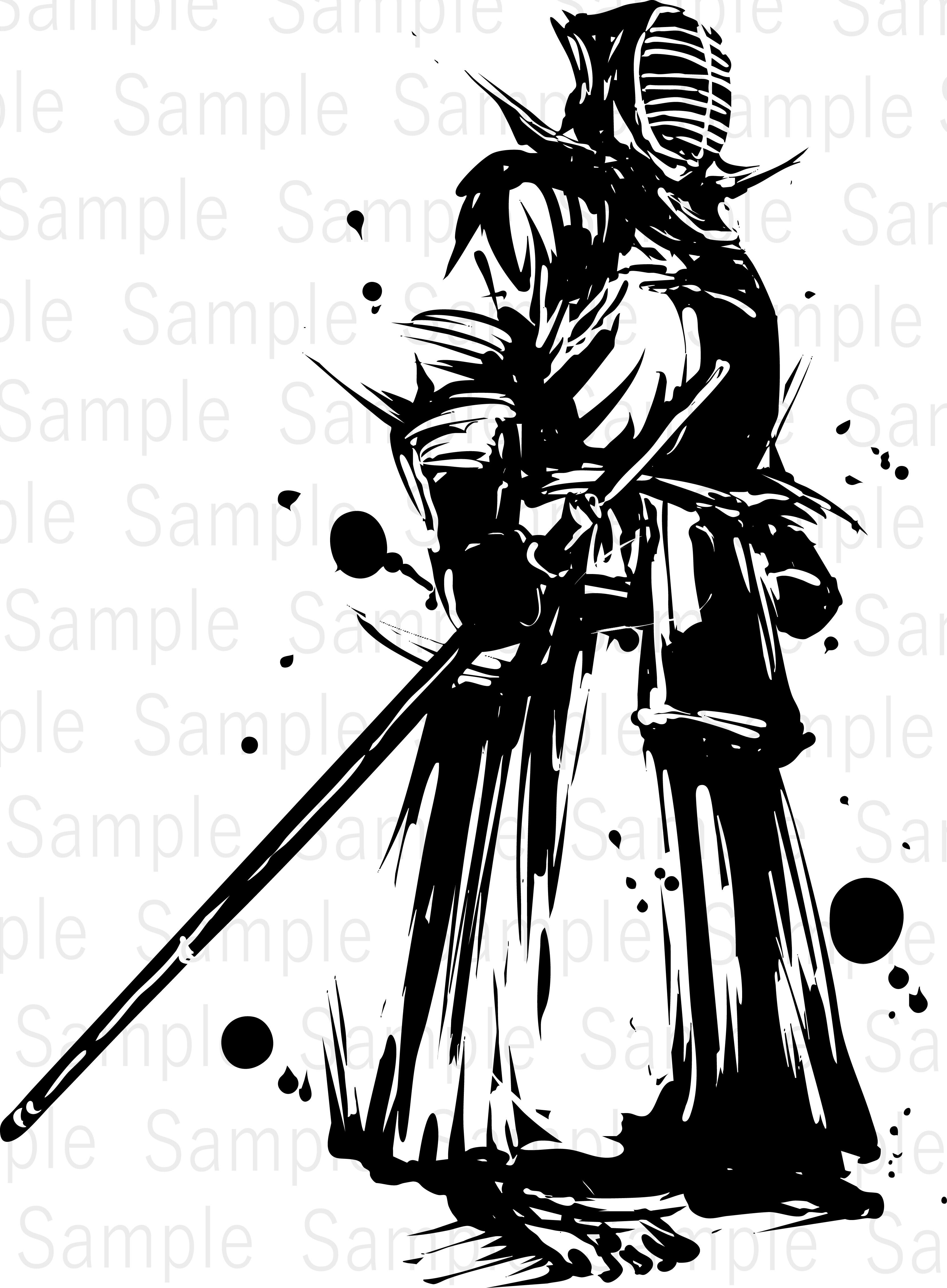 相撲の取り組み（Clash of Titans） | デジタル墨絵処（Digital Sumi-e
