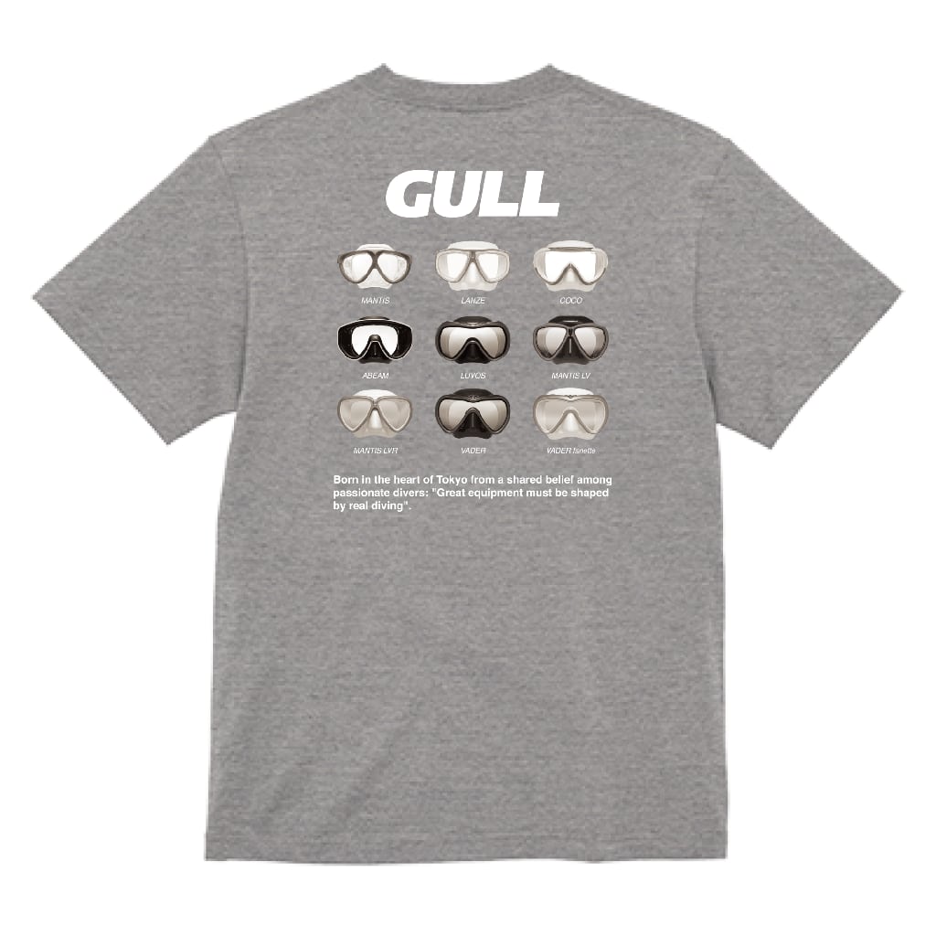 【OnlineStore限定】GULL デザインTシャツ（9-MASKS）″ ミックスグレー ”