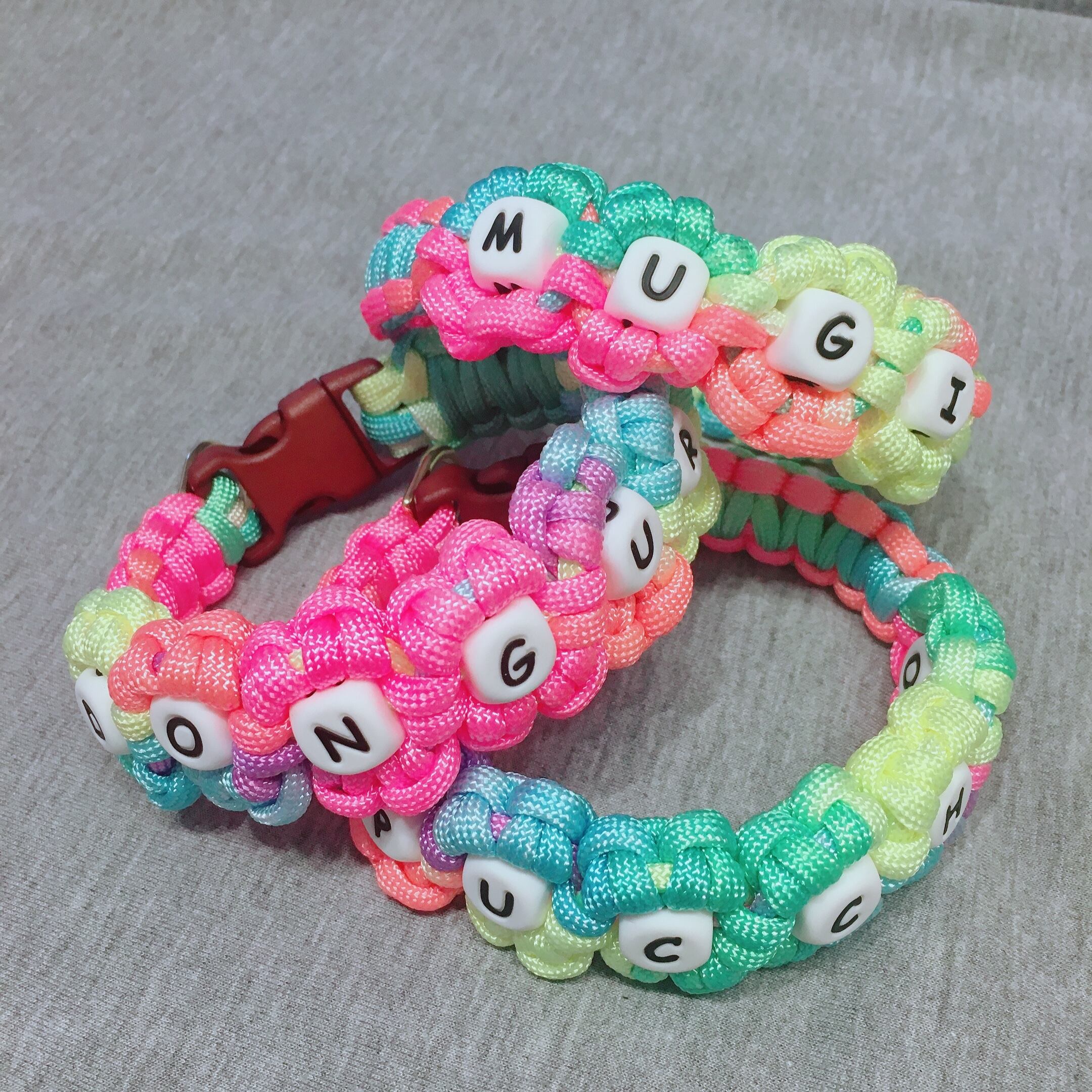 S【フラワー首輪】名入れ♡パラコードドッグカラー☆SWINY by