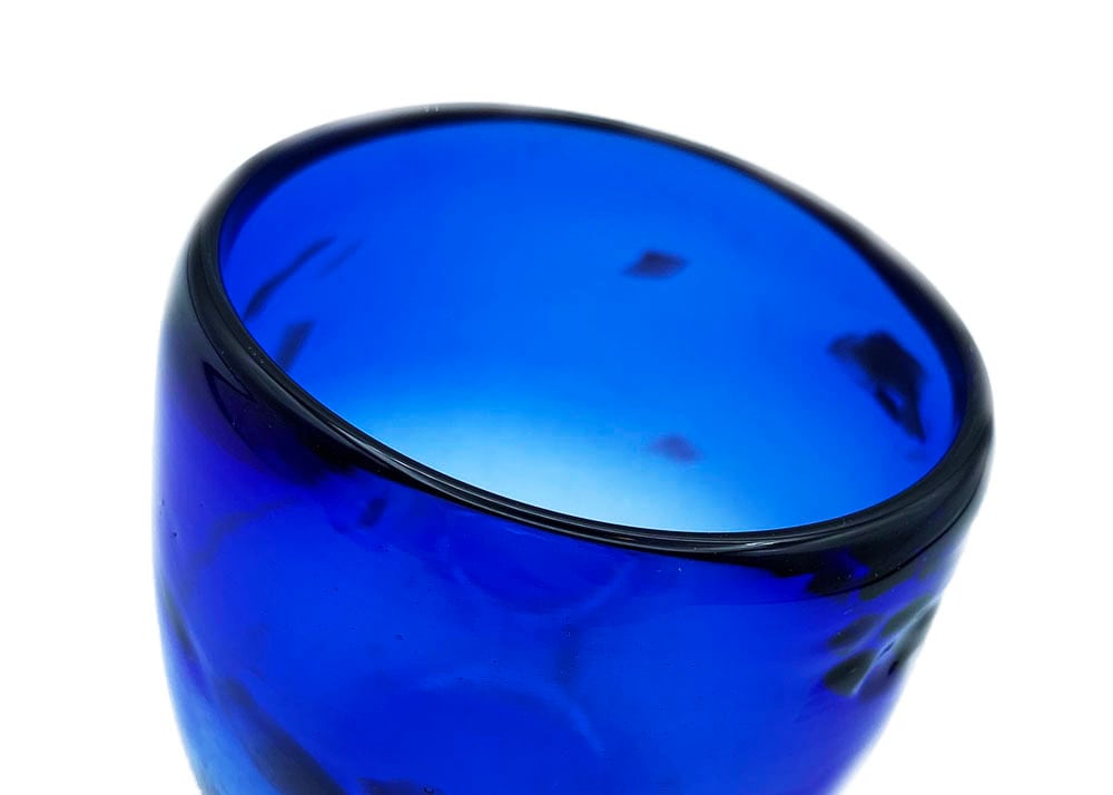 ガラス器 蓋物 青 | caeru