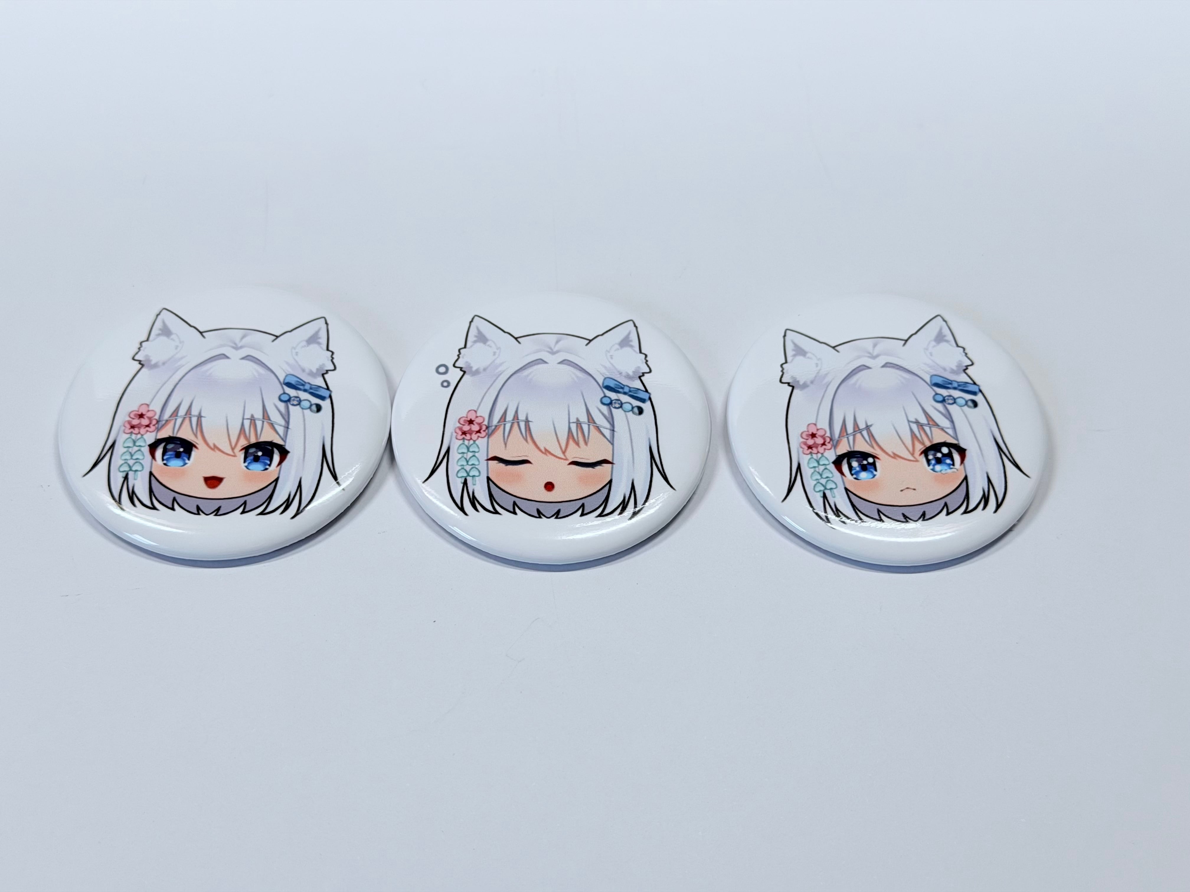 白狐丸オリジナル缶バッジ(38mm) 3個セット