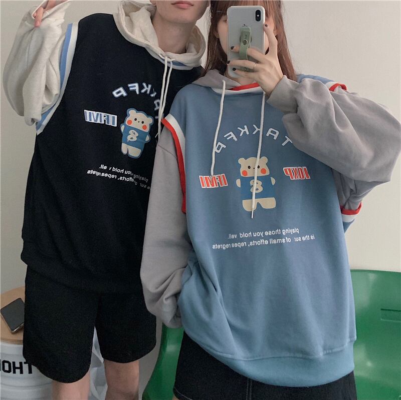 セーター レディースルーズロングブラックフードトップス スプリング 春物 ブラックストロベリース71440302891