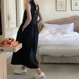 バックオープンノースリーブロングワンピース SU1719