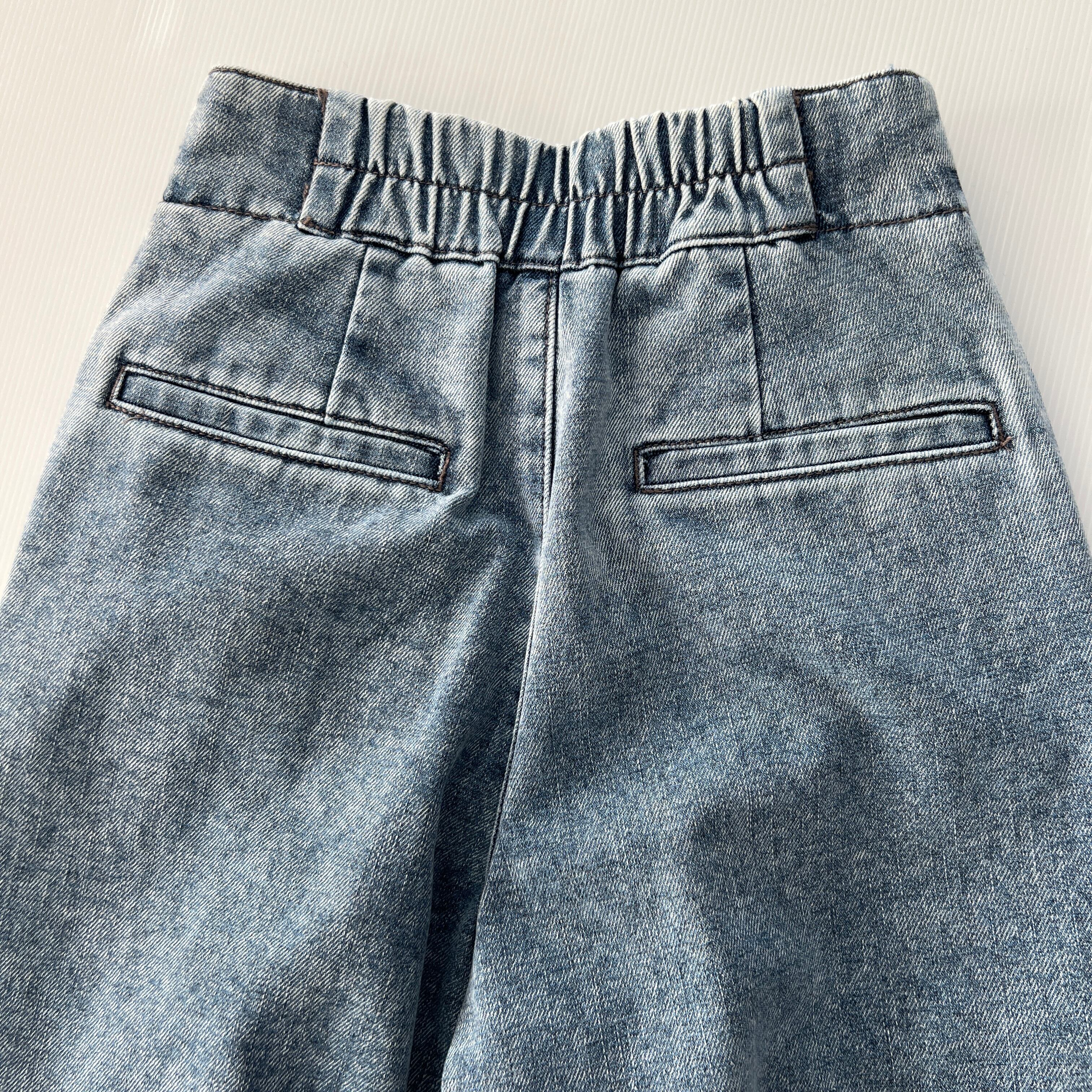 裏起毛デニム ハイウエストツータックワイドパンツ《PASSIONE