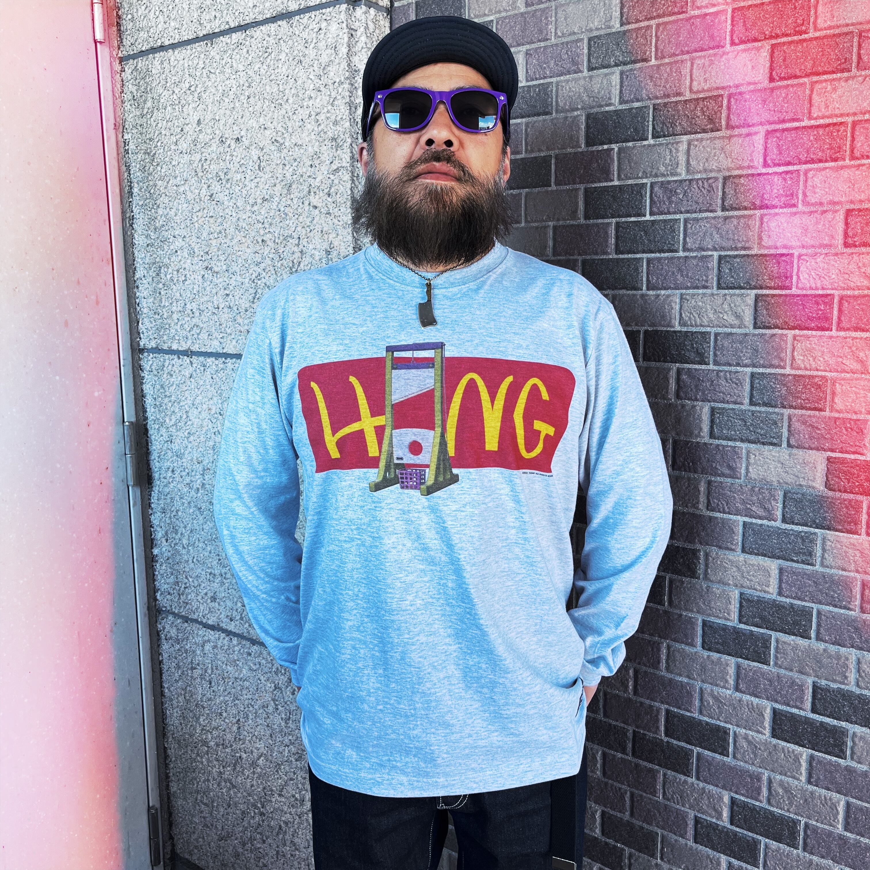 2023年発売HANGハング I'm hate it ロンT グレー HANG】ハング I'm hate it (GRAY) ロングスリーブTシャツ | JUNKBLUES