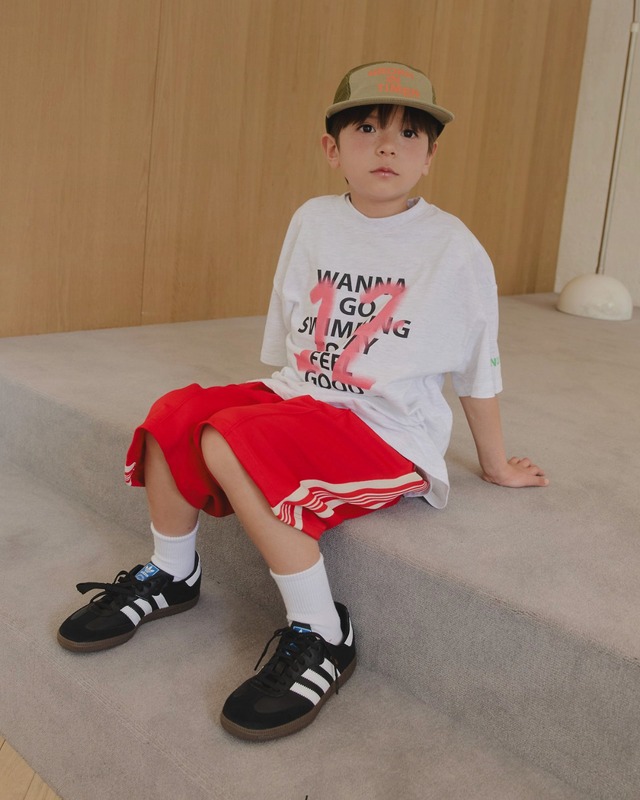《即納》テープバミューダパンツ　navy　red　size9(112-120)【HIKIKI】※送料無料