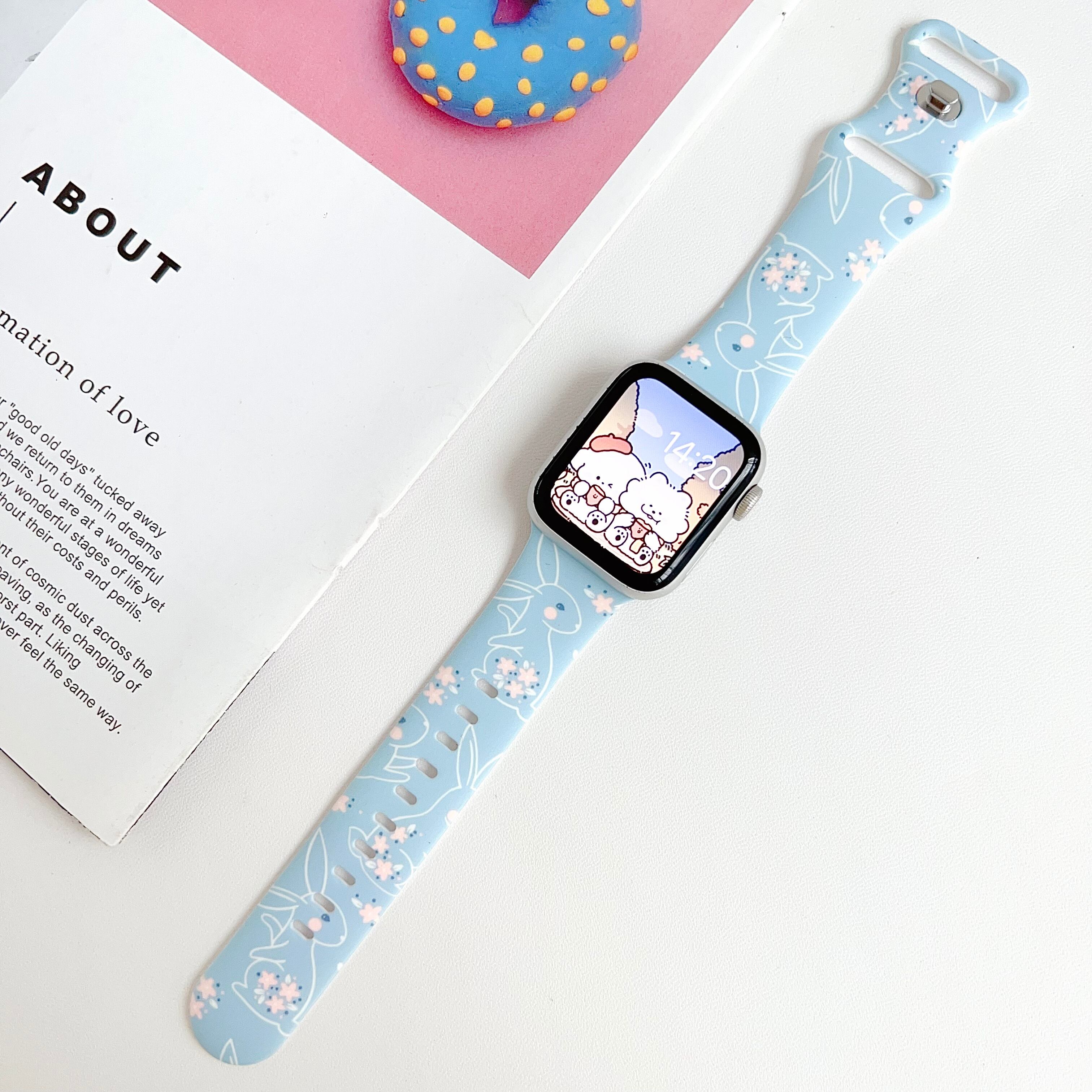 可愛い うさぎ Apple Watch シリコンバンド Series 11 10 9 8 7 SE対応