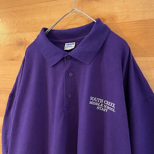 【GILDAN】ビッグサイズ ポロシャツ XXXL 学校 South Creek Middle School 刺繍ロゴ US古着 アメリカ古着