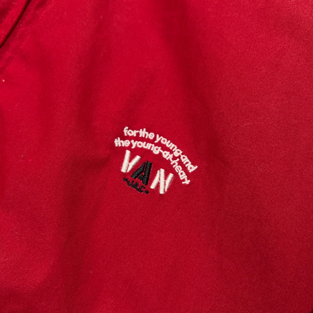 VAN JAC ヴァンヂャケット ロゴ刺繍 裏ブラックウォッチ スイングトップ ドリズラー ジャケット サイズ M /レッド/メンズ