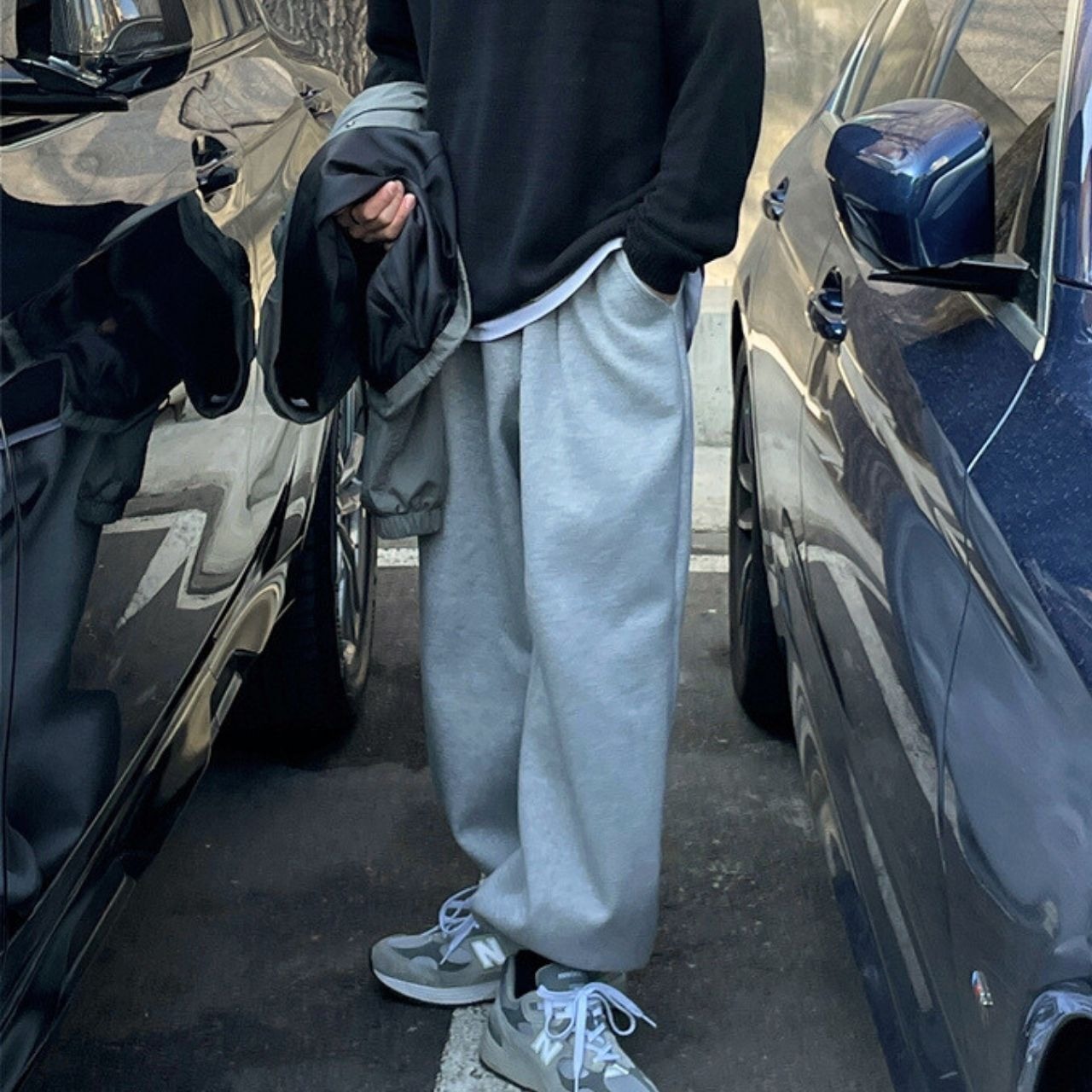 シンプルルーズスウェットパンツ　1006