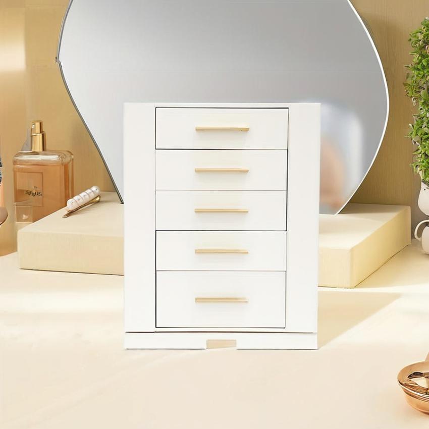 ジュエリー ボックス 360度 回転式 モダン シンプル 大容量 5段