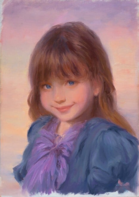 油彩画 嫣然たる微笑み | kuguiart