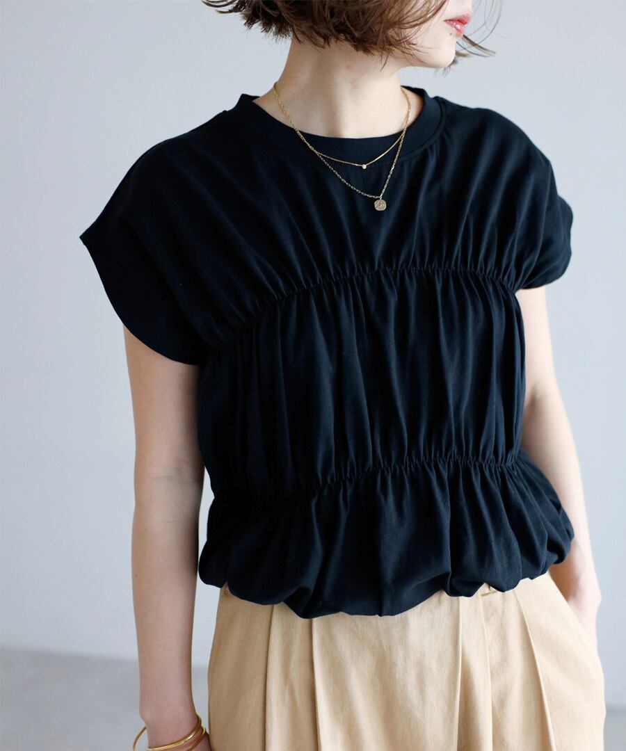 ギャザーカットTシャツ【t-11266】.