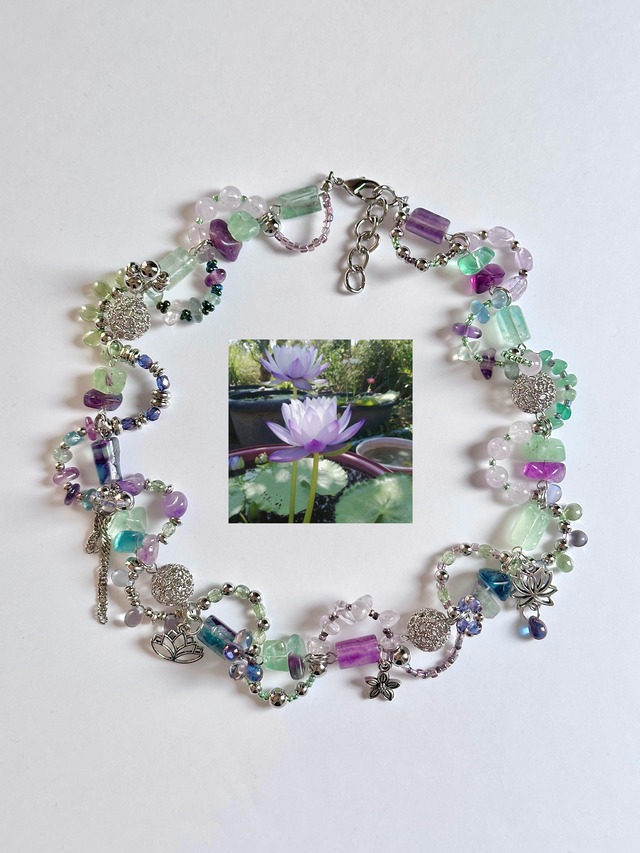 Fluorite frill necklace.
