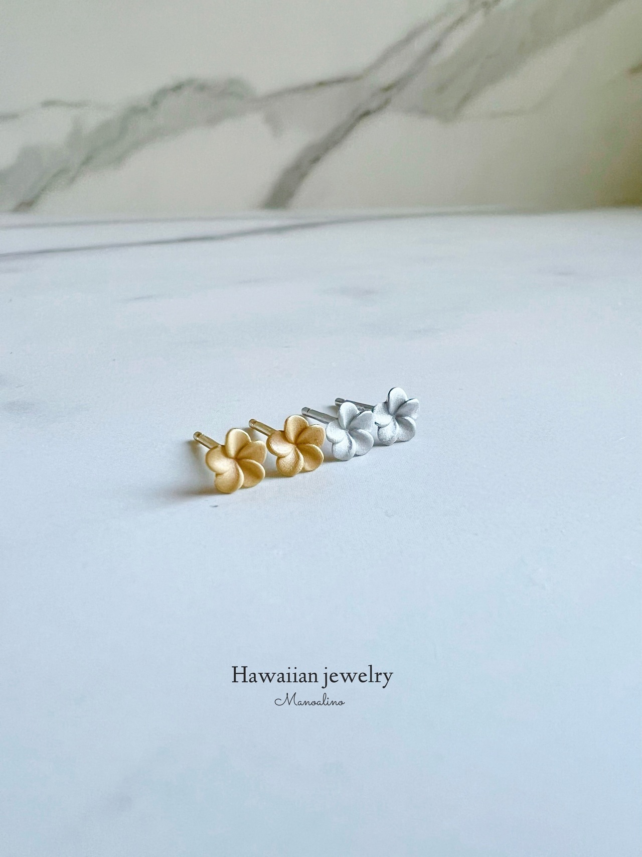 5mm plumeria stud pierce Hawaiianjewelry(5mmハワイアンジュエリープルメリアスタッドピアス)