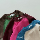 エリーモリー / ELLY MOLLY / ラオン配色ラグランTシャツ / 韓国子供服 / キッズ / 26winter〖取寄〗*3~11号*