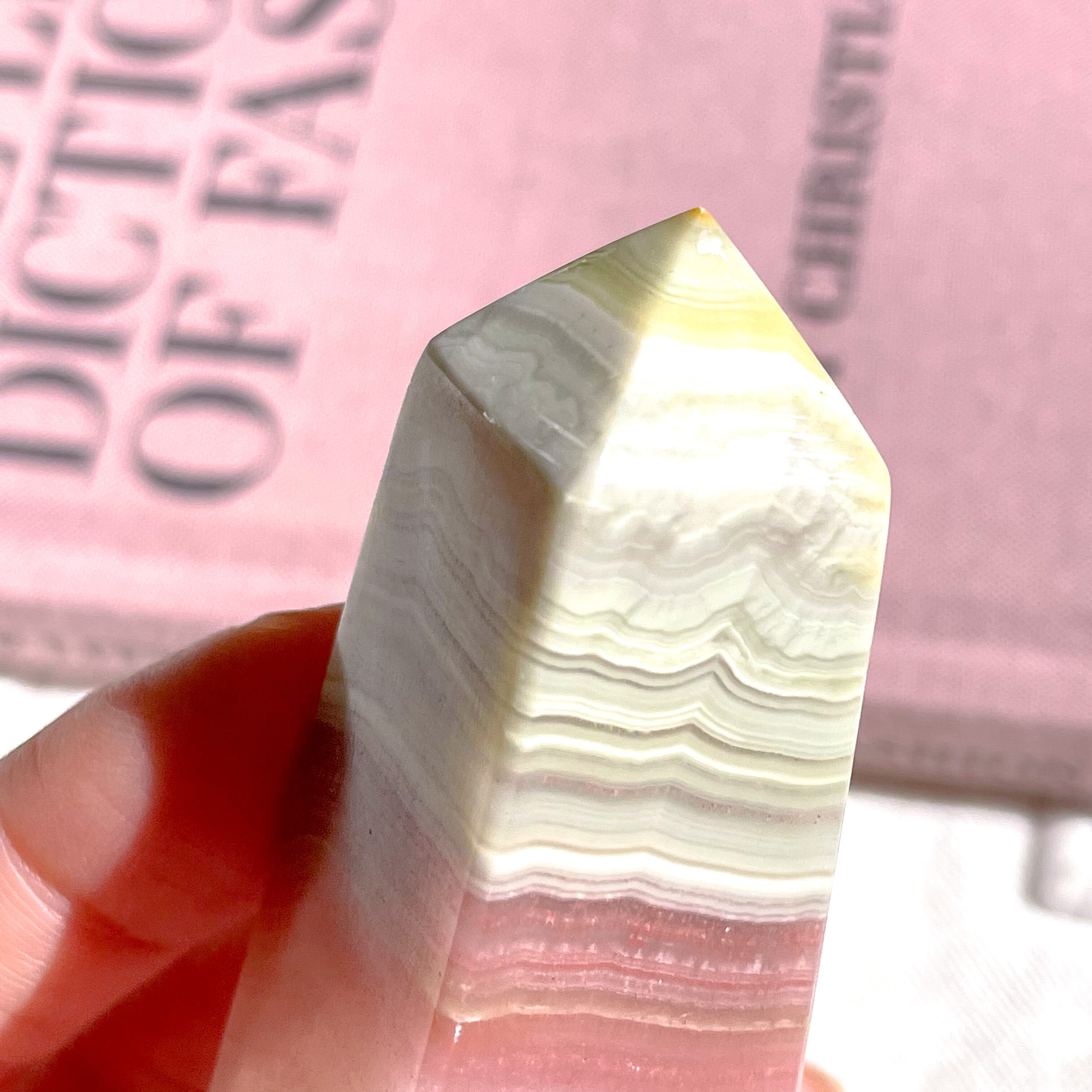 Pink Banded Calcite Point 2 ✧ ピンクバンデッドカルサイト | FLUXY