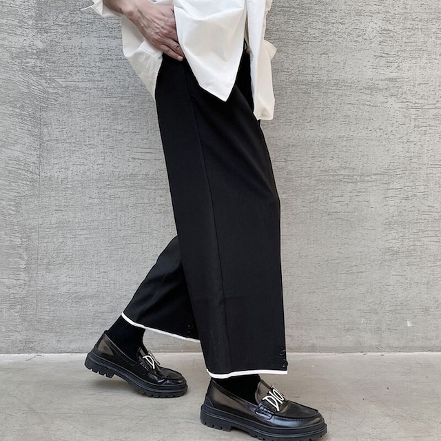 cropped wide pants（クロップドワイドパンツ）-b1079
