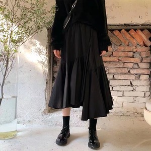 大きめプリーツティアードスカート　AJ1365-9901