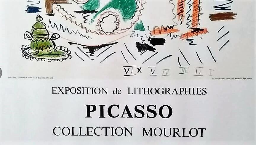 パブロ・ピカソ「 カンヌのアトリエ」 ポスター額装品 額縁外寸61.0