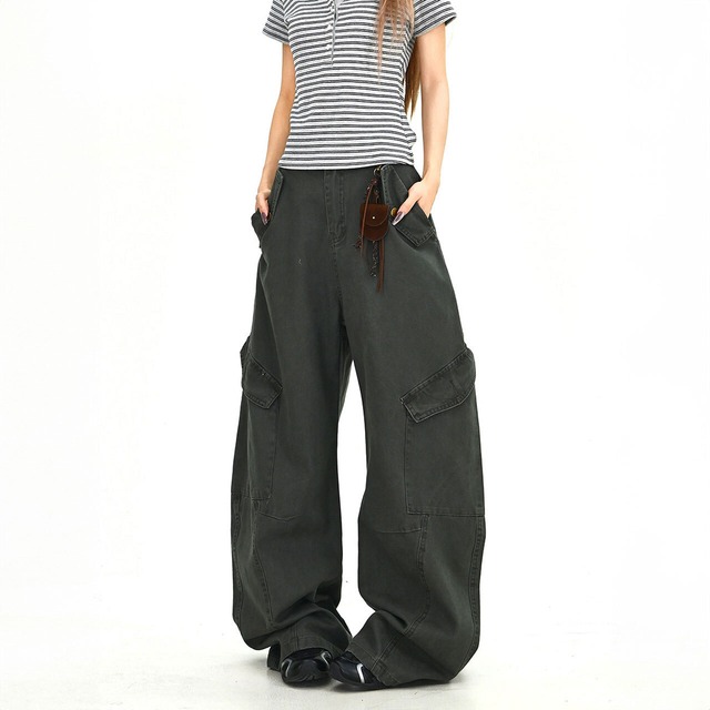 ヴィンテージライクボリュームラインカーゴワークパンツ 2col   R01908