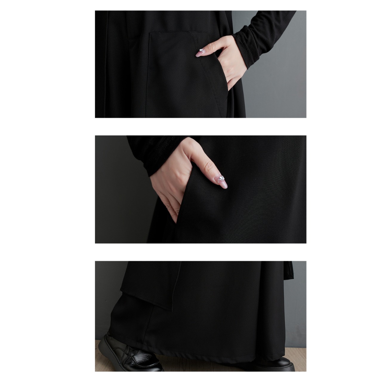 レイヤード アシンメントリー ガウチョパンツ 00055