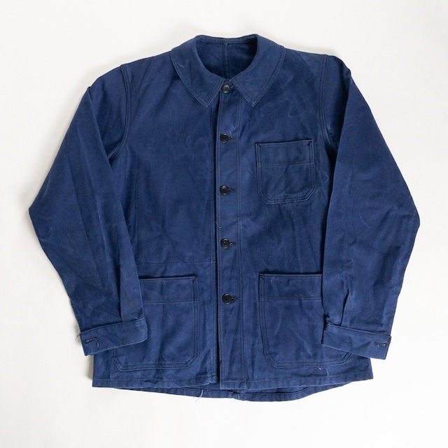 1950s "French Vintage" Blue Cotton Twill Work Jacket