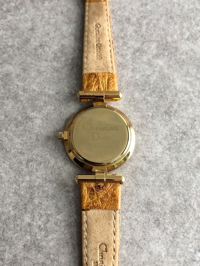 Christian Dior  クリスチャン ディオール   腕時計 ゴールド ブラウン オーストリッチ ステンレススチール クウォーツ  3050 vintage ヴィンテージ オールド w8uycn