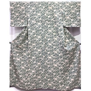 着物・小紋・ポリエステル・緑系地・No.200701-2043・梱包サイズ80