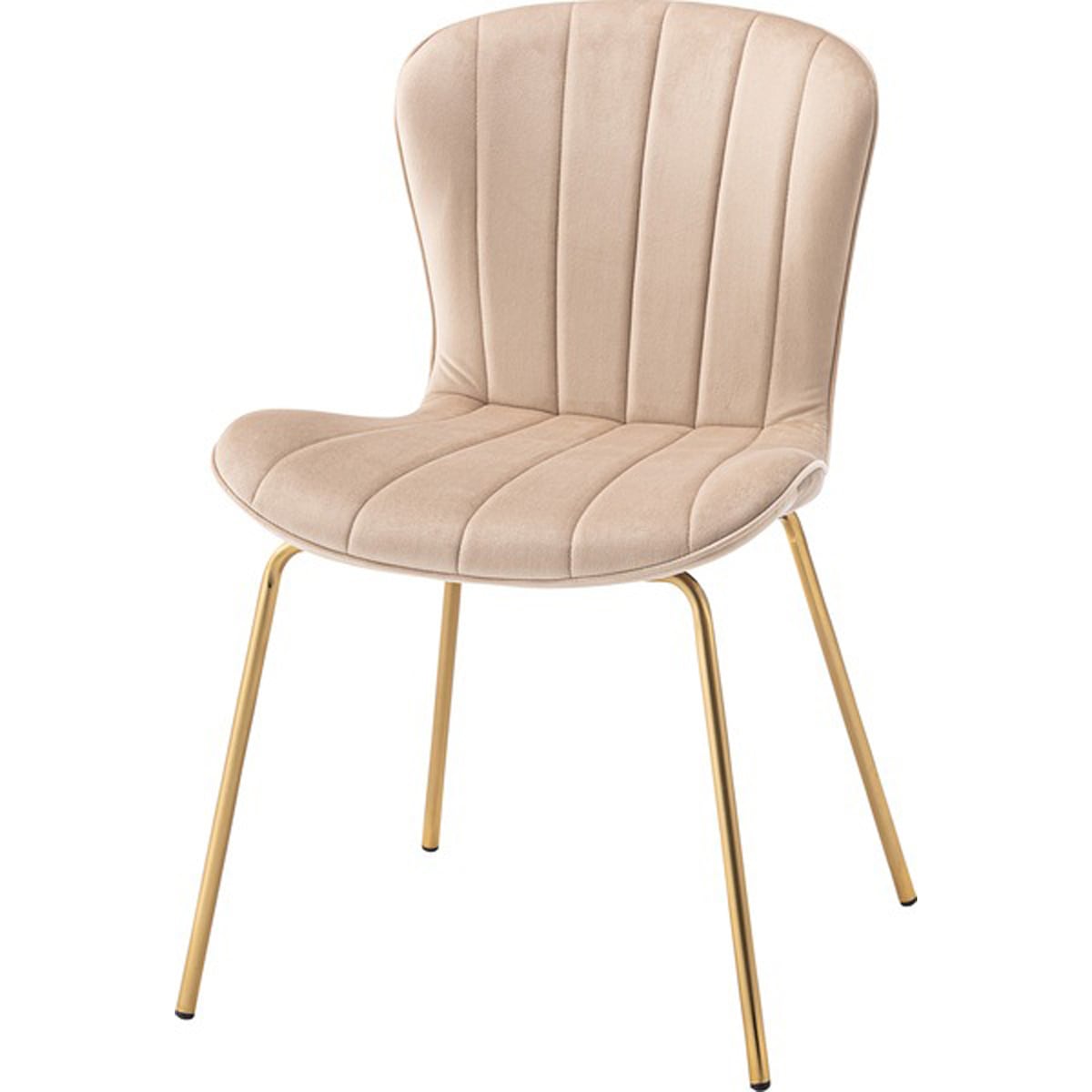 チェア イス 椅子 いす 背もたれ 肘掛けなし アームレス シンプル かわいい 淡色 パステル おしゃれ アンティーク ゴールド ベロア ガーリー リビング 洋室 シンプル アイボリー 白 ホワイト ベージュ グレー 灰