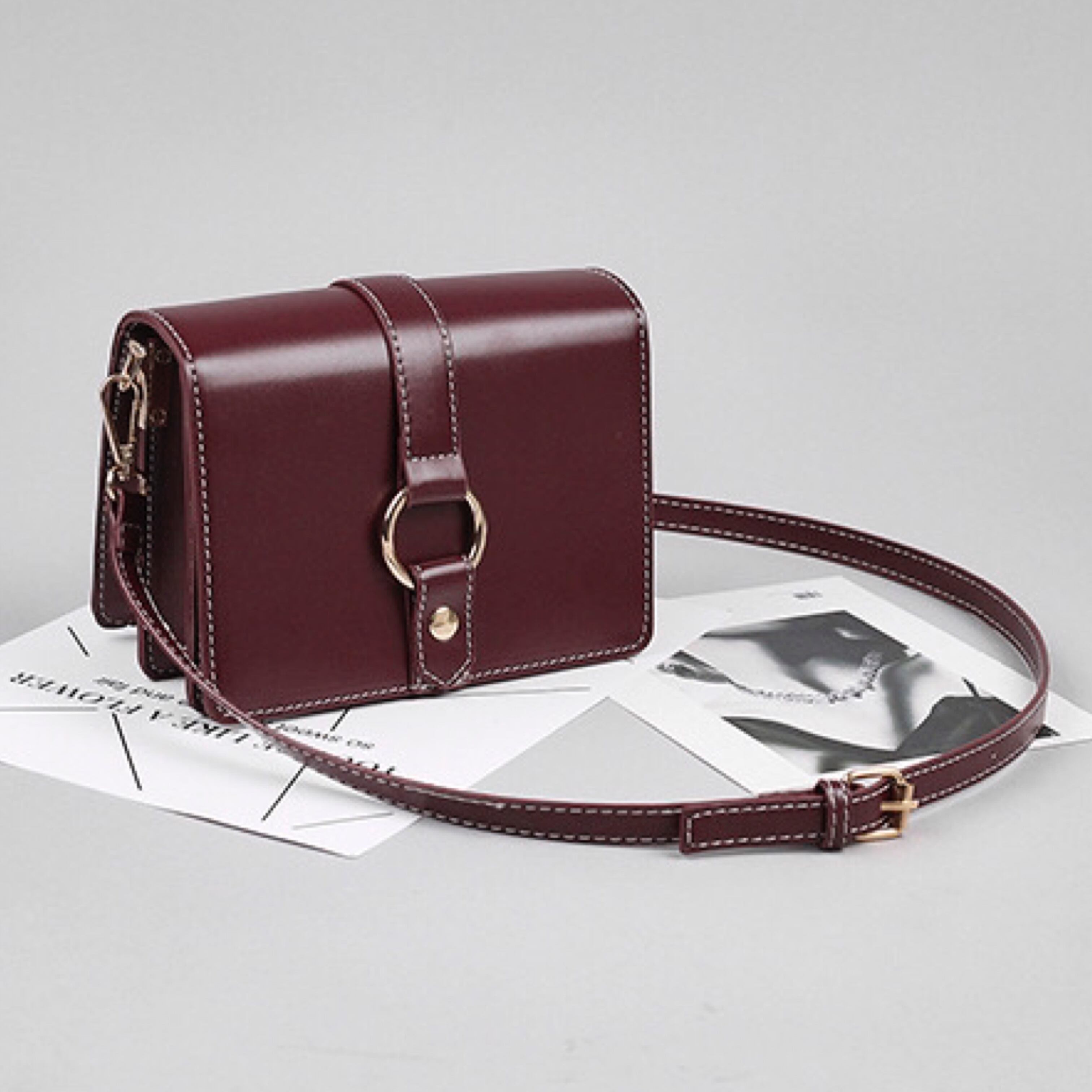 フレンチガーリー♡フェイクレザーミニショルダーバッグ C0045 | retro_n 